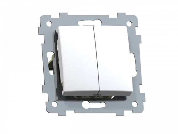 Мария Механизм выключателя двухклавишного скрытой установки С510-439, белый