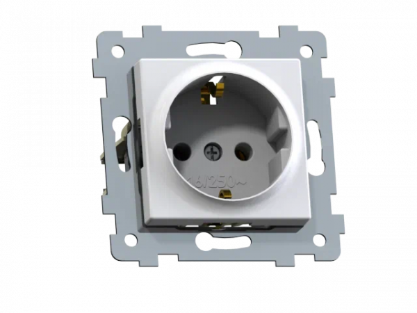 Аксиома  Механизм розетки одноместной с заземлением скрытой установки РС16-453