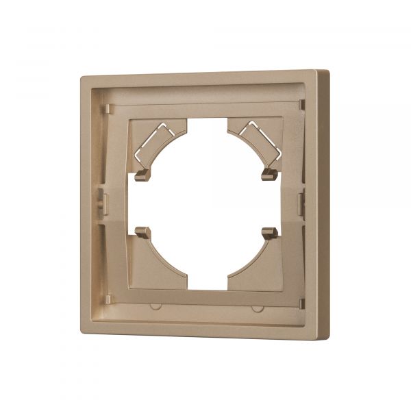 Рамка пластиковая FRM-TENDO-PL-1-GD, Золото светлое, 1 пост