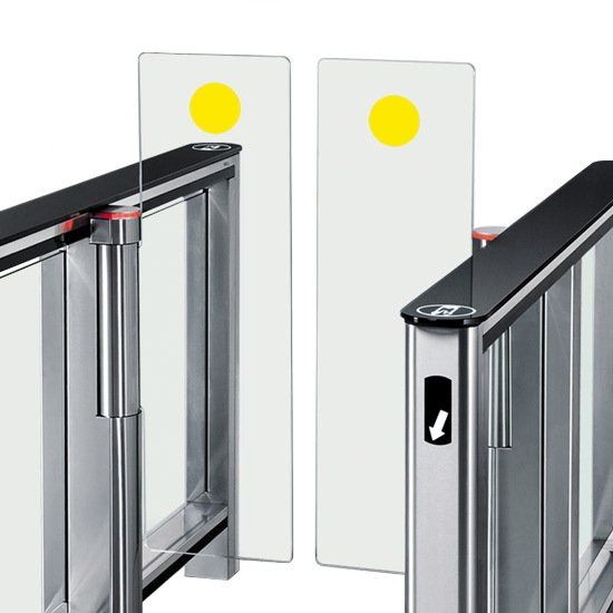 Комплект наклеек безопасности (2 шт.) -SG1 желтый круг'' на стеклянные створки турникета