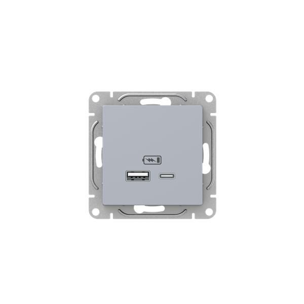 Механизм розетки USB-A+С, алюминий Эпика EKF