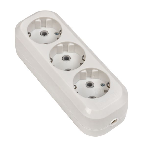 Колодка 3 гнезда с заземлением 16 А Эксперт