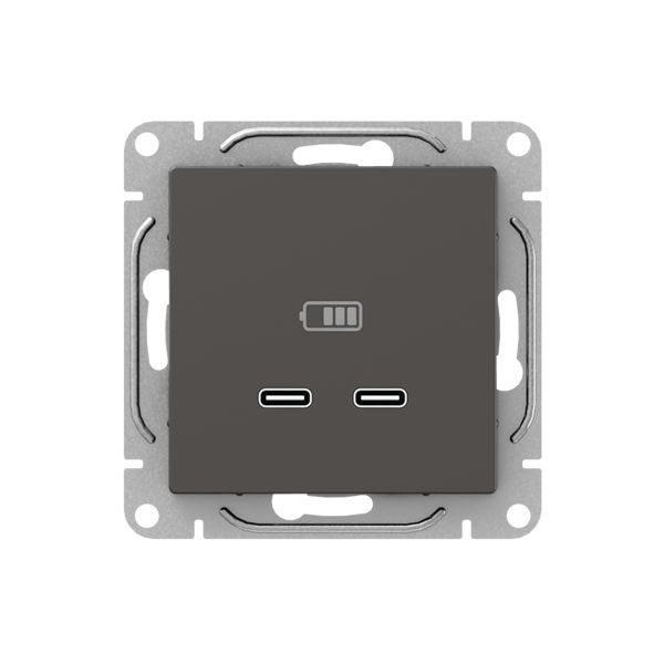 Механизм розетки USB-C - 2шт  мокко Эпика EKF