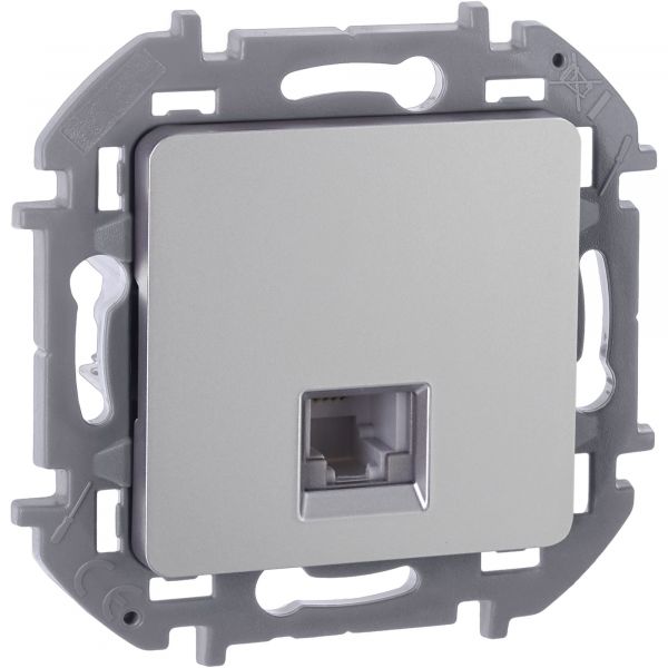 Розетка телефонная RJ11 алюминий INSPIRIA