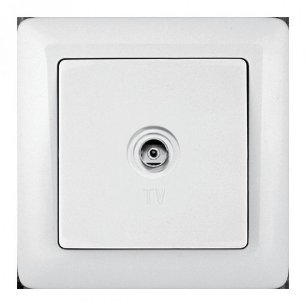 ХИТ Розетка телевизионная TV наружная оконечная белая
