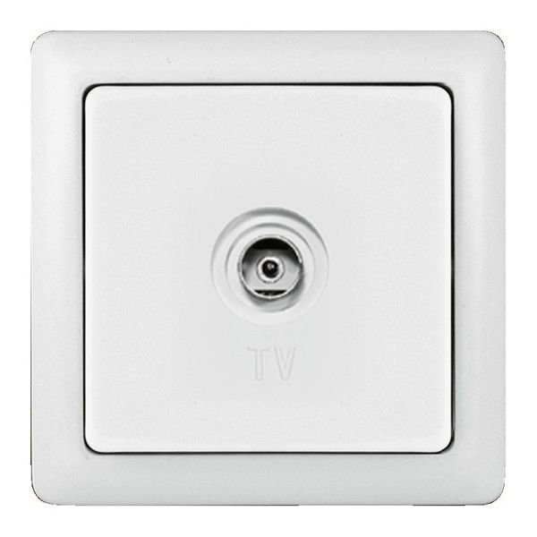 ХИТ Розетка телевизионная TV скрытая оконечная белая