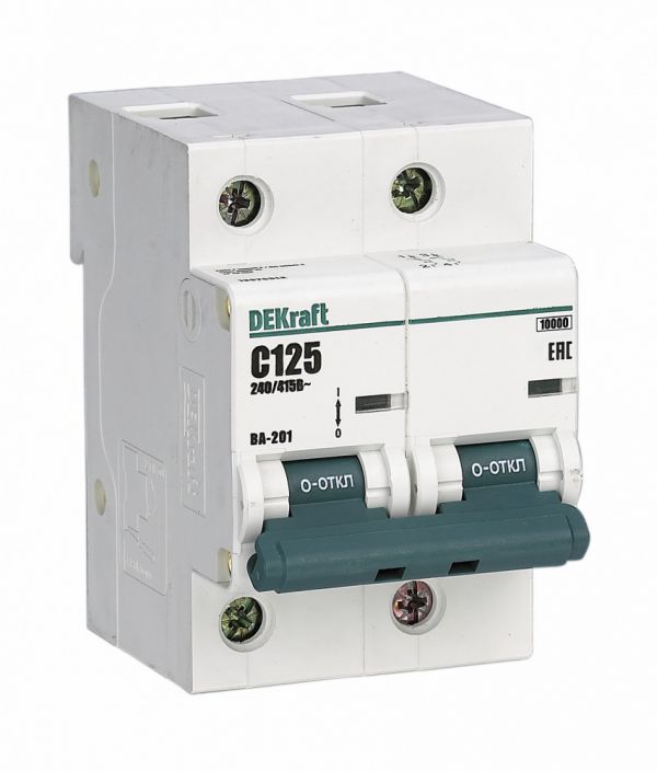 Выключатель автоматический 2р 125А характеристика с ВА-201 10кА