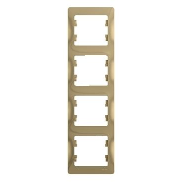 GLOSSA Рамка 4 поста вертикальная титан