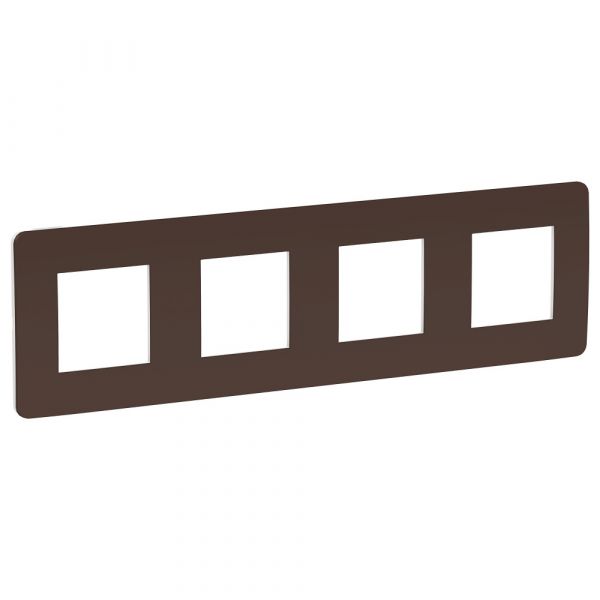 Рамка UNICA STUDIO четырехпостовая шоколад/белый