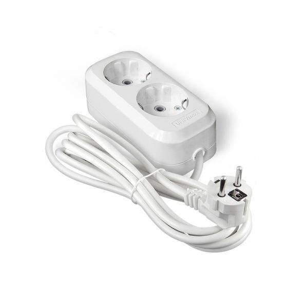 Удлинитель Е-302А ПВС 3*1,5 ,2 гнезда, с заземлением, 5м еврослот