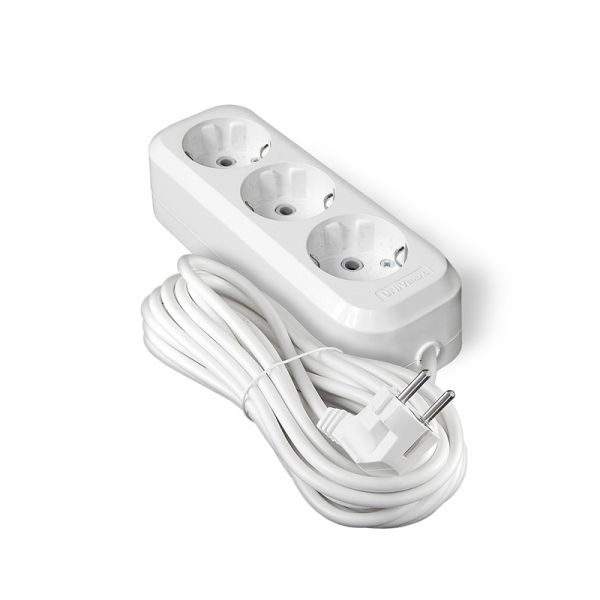 Удлинитель Е-303А ПВС 3*1,5 ,3 гнезда, с заземлением, 7м еврослот