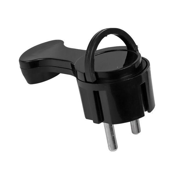 Вилка угловая плоская с/з черная СТЕЛС 16 А 250В PRO