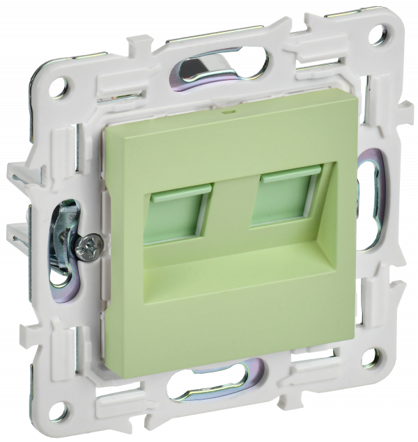 SKANDY Розетка компьютерная двойная RJ45 кат.6 SK-K04G мятный IEK