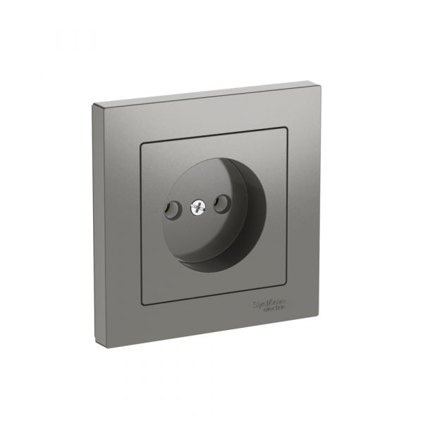 ATLASDESIGN РОЗЕТКА без заземления, 16А, в сборе, быстрозажимные клеммы, СТАЛЬ