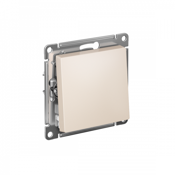 ATLASDESIGN 1-клавишный ПЕРЕКЛЮЧАТЕЛЬ, сх.6, 10АХ, быстрозажимные клеммы, БЕЖЕВЫЙ