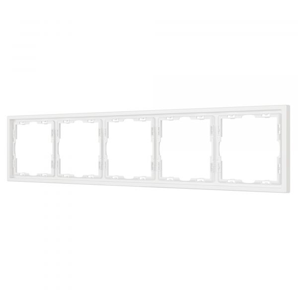 Рамка пластиковая FRM-NOBE-SFPL-5-WH, Белый, 5 постов