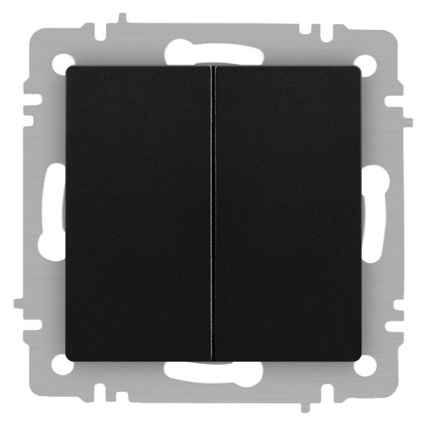 Выключатель двухклавишный, в рамку (скрытого монтажа) белый матовый 10А 250В винтовые зажимы Intro Accent 6-104-05