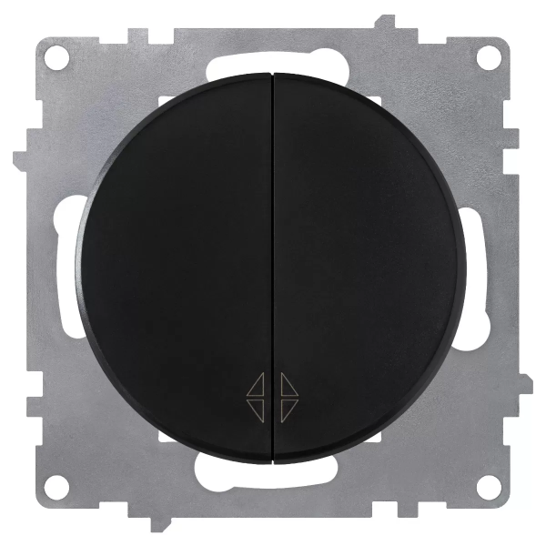 Переключатель двойной, цвет чёрный (серия Florence)