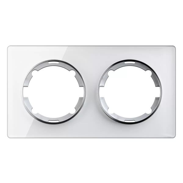 Рамка горизонтальная стеклянная двойная, цвет белый