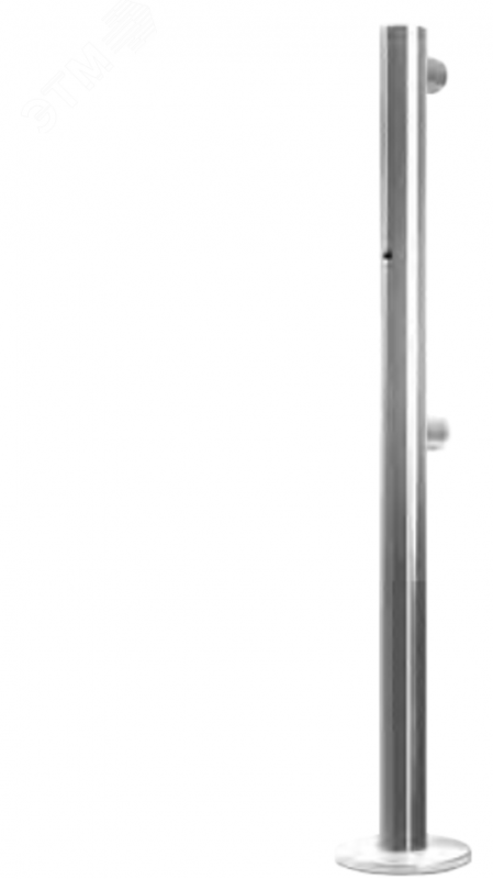 Стойка ограждения односторонняя с отверстием под фиксатор, 2 муфты и отверстие прямая