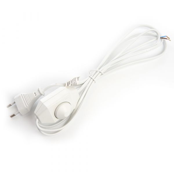 Шнур сетевой -200W 230V 1,5+0,5м с диммеромбелый