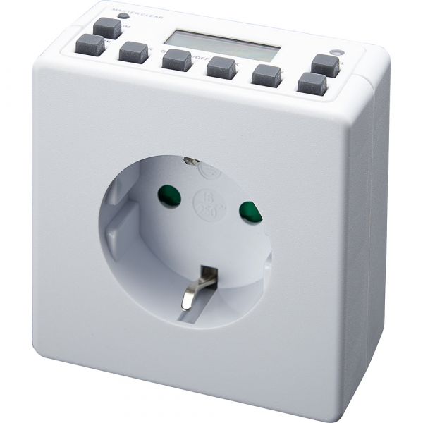 Розетка с таймером (недельная) электронная IP20 16А 3500W