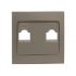 Валенсия лицевая панель розетки RJ-45 2-местная кашемир