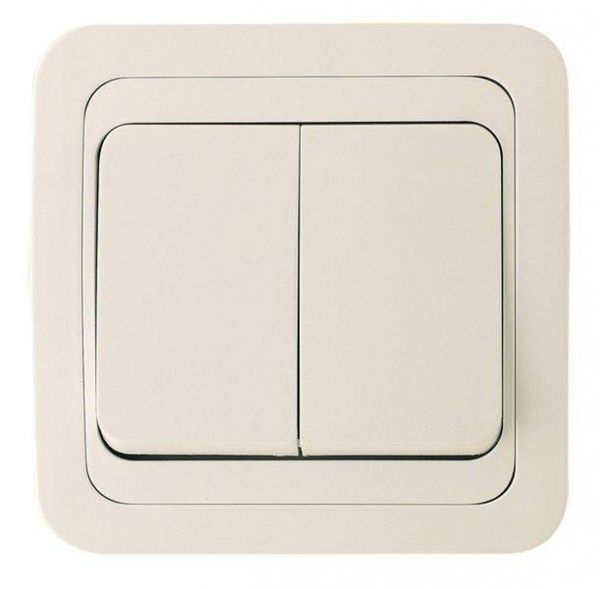 Mimoza Выключатель двухклавишный бежевый