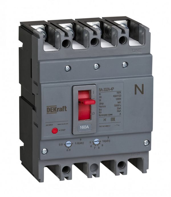 Силовой автоматический выключатель 4P 100A 35кА ВА-332А