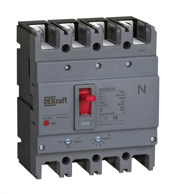 Силовой автоматический выключатель 4P 250A 35кА ВА-333А