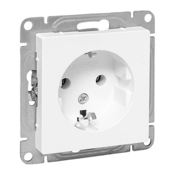 Эпика Механизм розетки 16А с заземлением без шторок белый EKF
