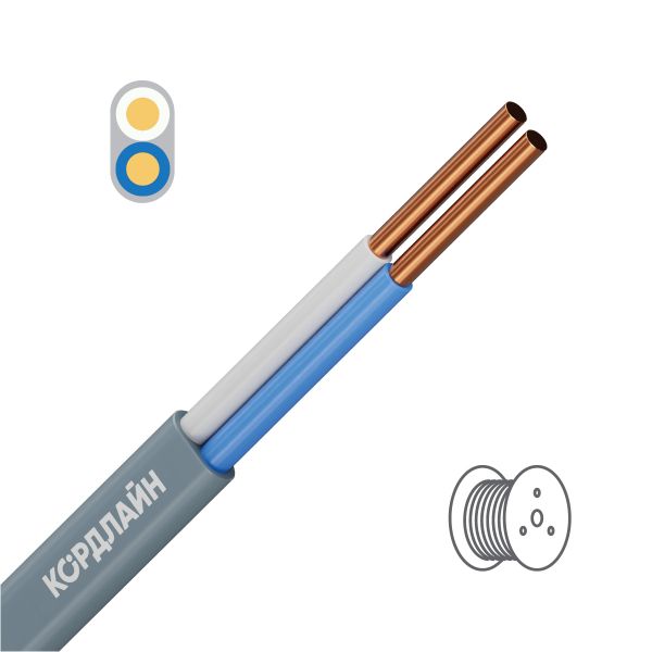 Кабель силовой КОРДЛАЙН ВВГ-Пнг(А)-LS 2x1,5ок(N)-0,66 барабан ТРТС