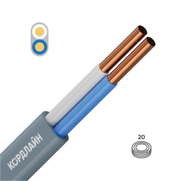 Кабель силовой КОРДЛАЙН ВВГ-Пнг(А)-LS 2х4ок(N)-0.66 20м ТРТС
