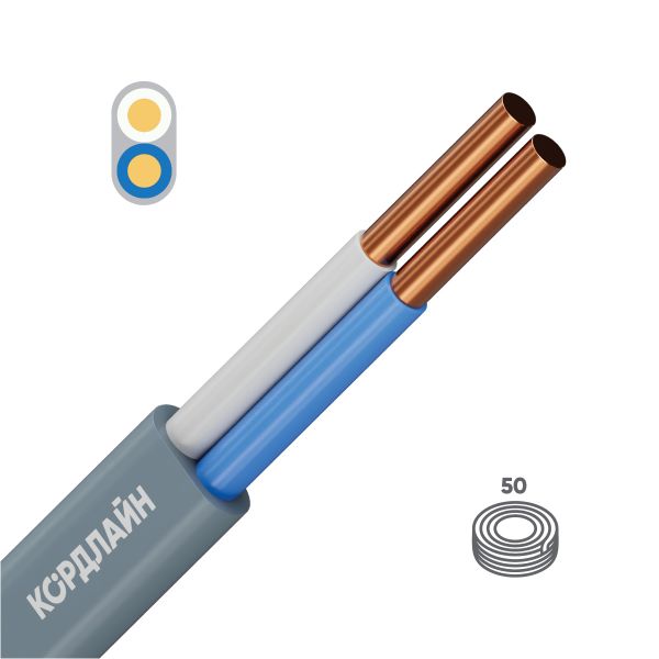 Кабель силовой КОРДЛАЙН ВВГ-Пнг(А)-LS 2х6(N)-0,66 50м ТРТ С