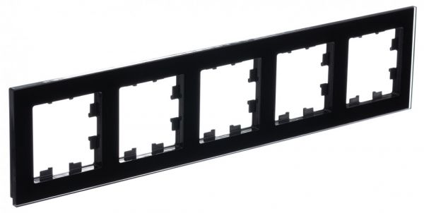 ATLASDESIGN NATURE рамка пятипостовая, ОРГАНИЧЕСКОЕ СТЕКЛО ЧЕРНЫЙ