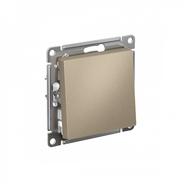 ATLASDESIGN 1-клавишный ПЕРЕКЛЮЧАТЕЛЬ, сх.6, 10АХ, быстрозажимные клеммы, ШАМПАНЬ