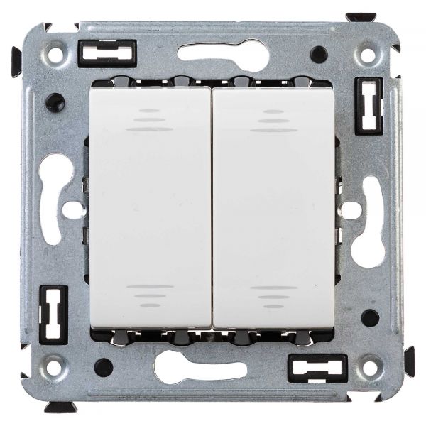 Avanti Выключатель двухклавишный в стену, Белое   облако