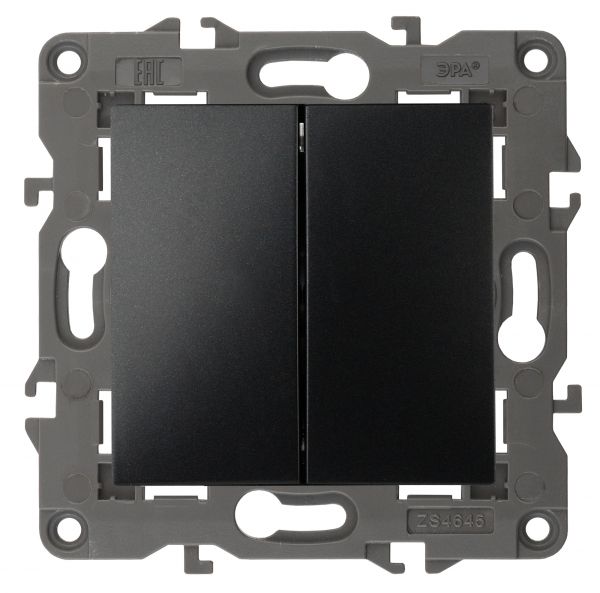 Переключатель Elegance 14-1112-05 перекрёстный двойной, 10АХ-250В, антрацит