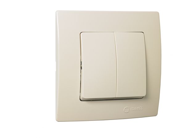 Lillium Natural Kare Выключатель с/у 2-кл. кремовый. 250В 10А