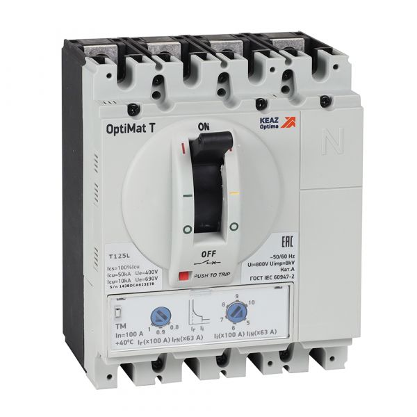 Выключатель автоматический OptiMat T125L TM 25 A 4P