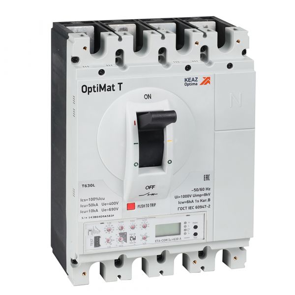 Выключатель автоматический OptiMat T630L ETA 630 A 4P