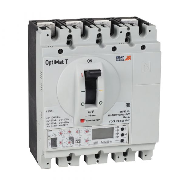 Выключатель автоматический защиты двигателя OptiMat T250L ETE-M 250 A 3P