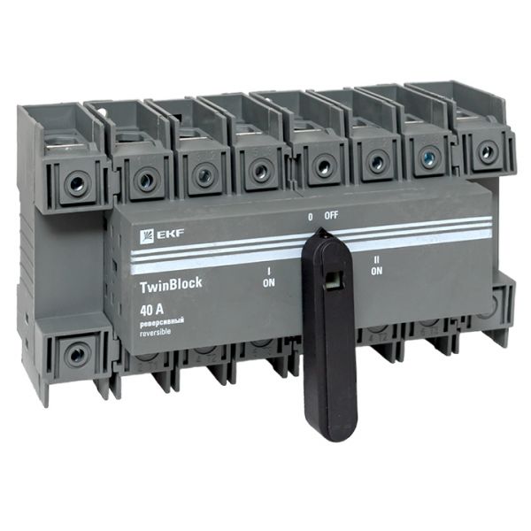 Рубильник 40A 4P реверсивный c рукояткой для прямой установки TwinBlock