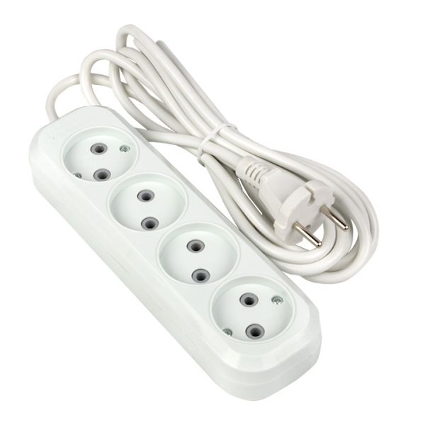 Удлинитель 'Эксперт' 4 гнезда 2 метра 10А/2.2кВт без заземления ПВС 2х0.75 PROxima