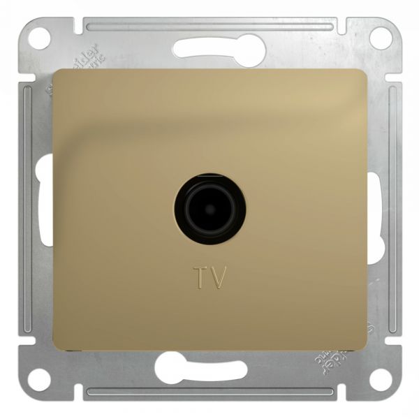 GLOSSA Розетка телевизионная TV одиночная в рамку 1дБ титан