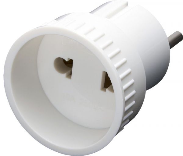 Переходник сетевой б/з, 250В, 10A, белый