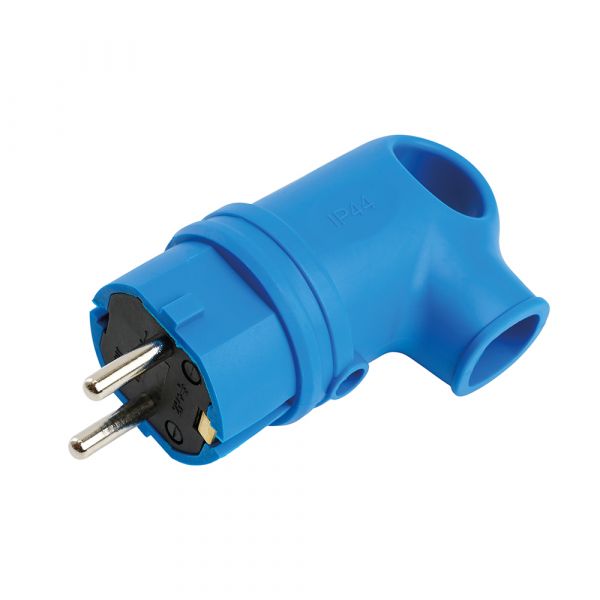 Вилка угловая с/з 250 В 16 А IP44 Одри каучук синий
