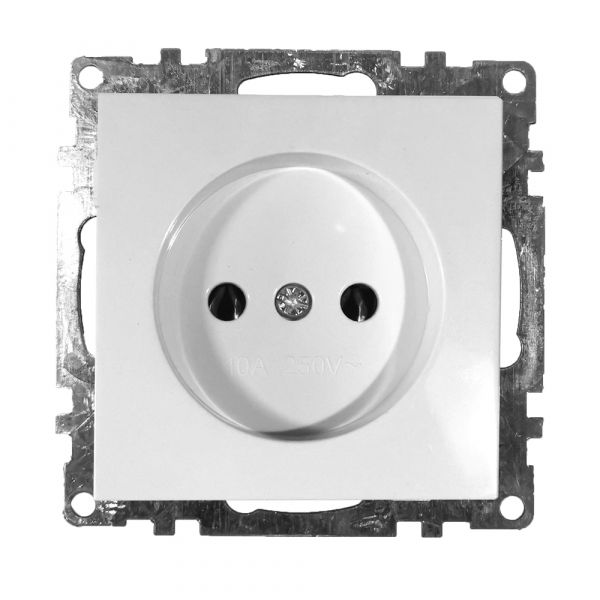 Розетка 1-местная б/з, Катрин, белый,