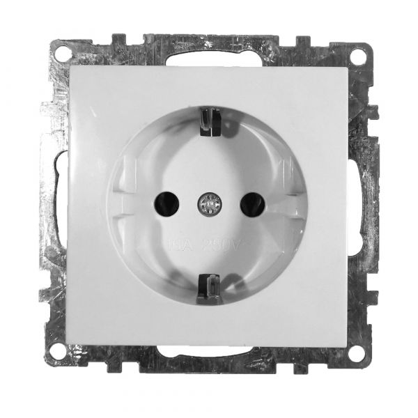 Розетка 1-местная с/з, Катрин, белый,
