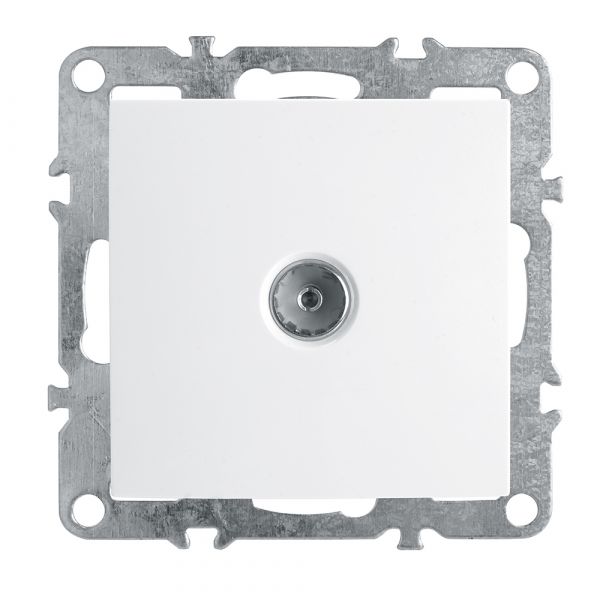 Розетка телевизионная (механизм), 75 Ом, 5-862МГц, Эрна, белый, Stekker